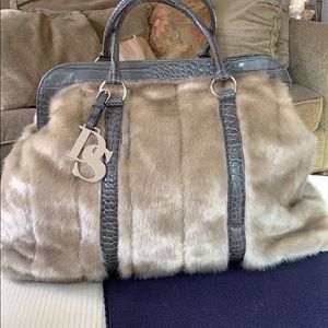 Faux Fur Tote, Blonde mink, Brand new